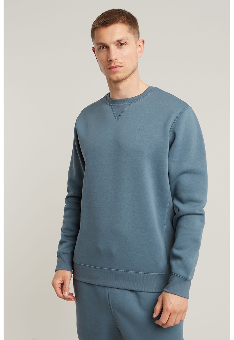 Bluza de trening din amestec de bumbac organic cu model uni