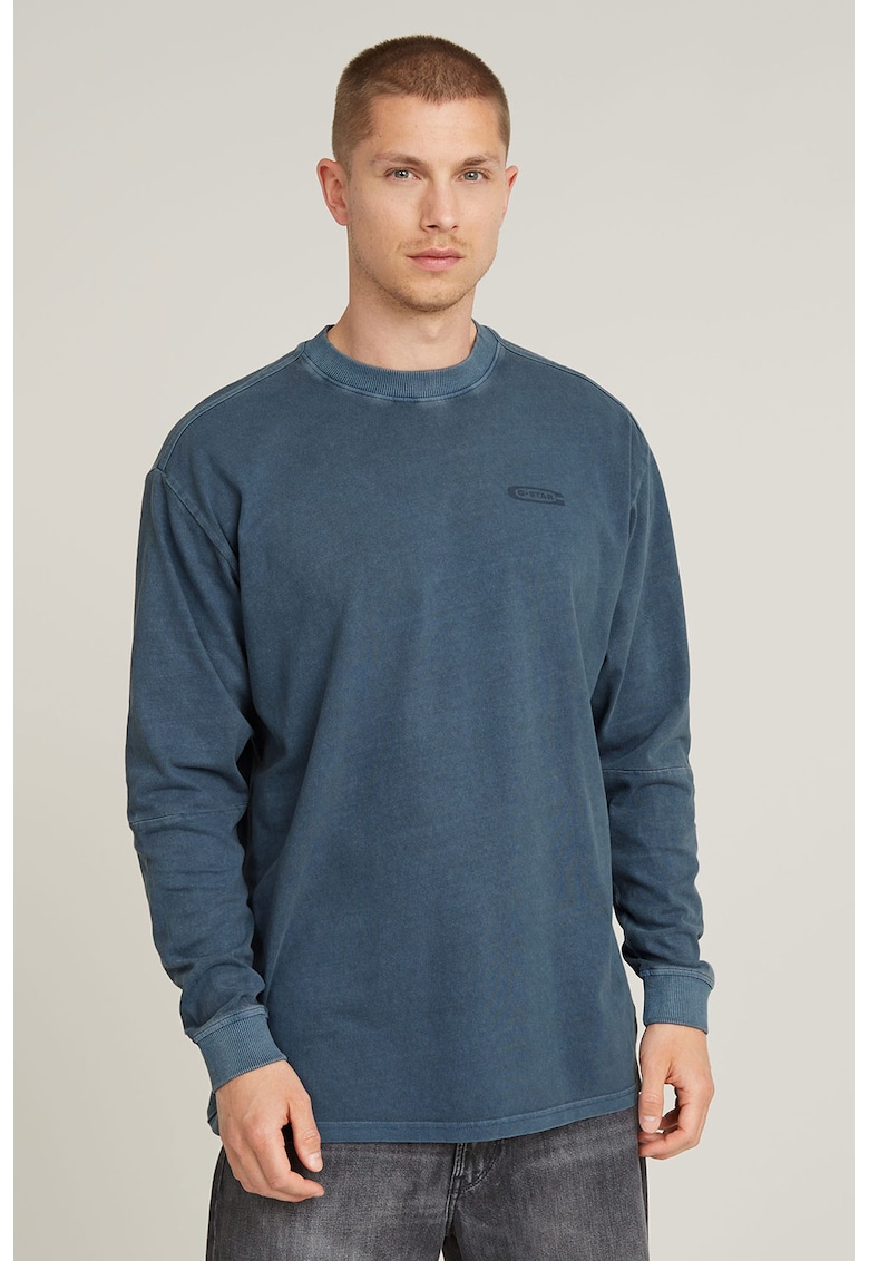 Bluza de bumbac organic cu decolteu la baza gatului