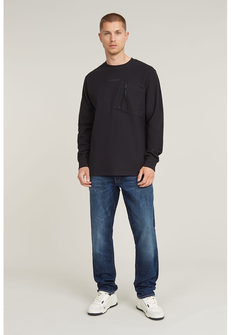 Bluza de trening texturata cu buzunar pe piept