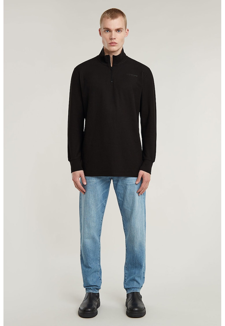 Bluza de trening din bumbac organic fermoar scurt Bluza de trening din bumbac organic fermoar scurt