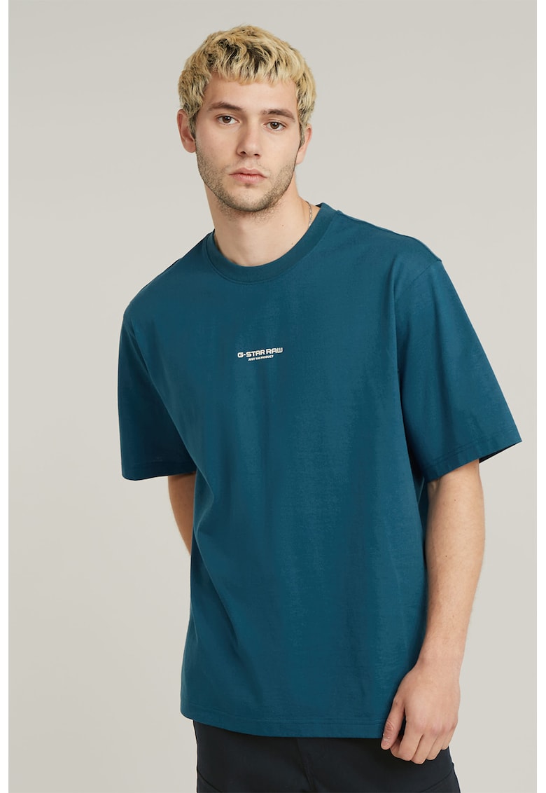 Tricou supradimensionat din bumbac organic - Albastru petrol