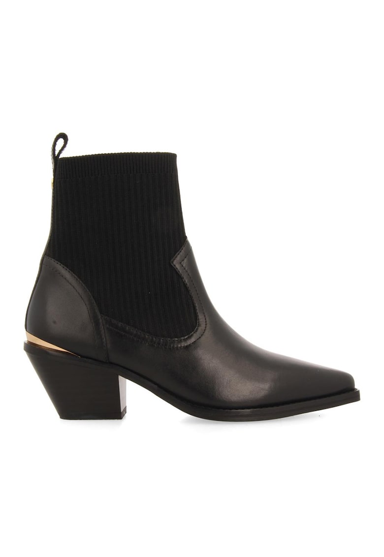 Botine cu toc cubanez Tapolca - Negru