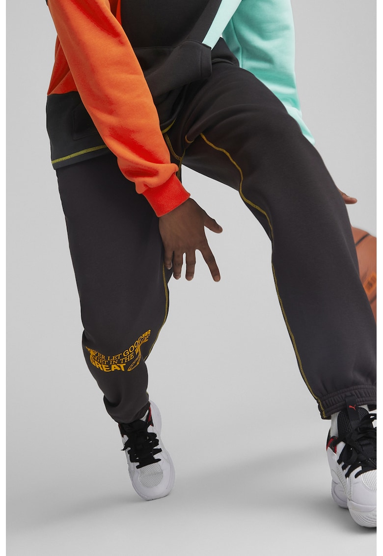 Pantaloni de trening cu croiala conica pentru fitness In the Paint