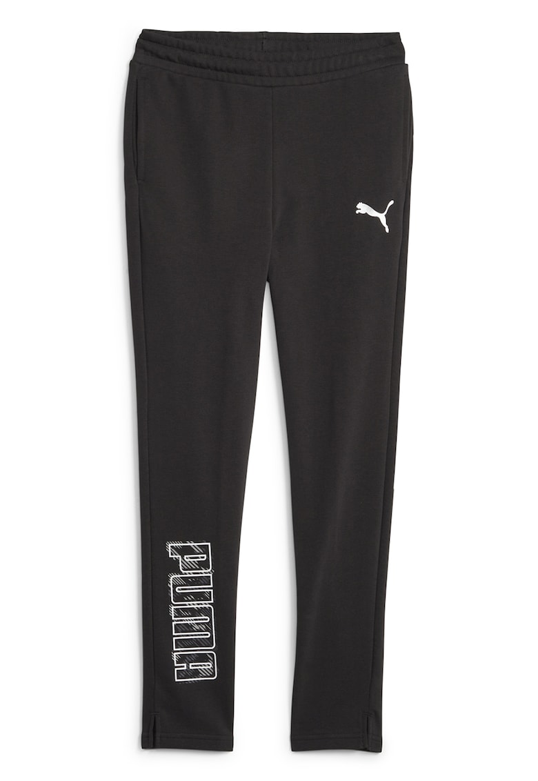 Pantaloni cu imprimeu logo si buzunare laterale pentru antrenament