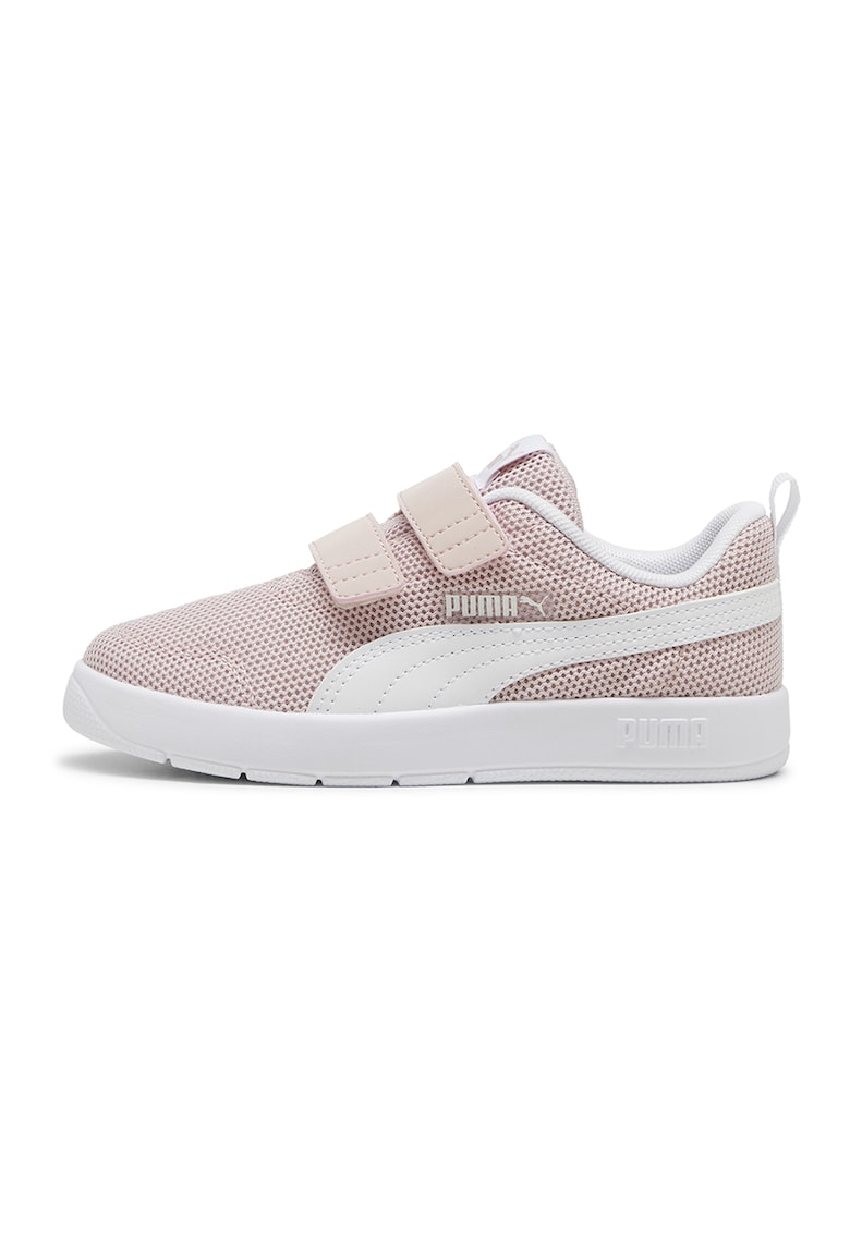 Pantofi sport de plasa cu velcro Courtflex - Alb optic/Roz prafuit