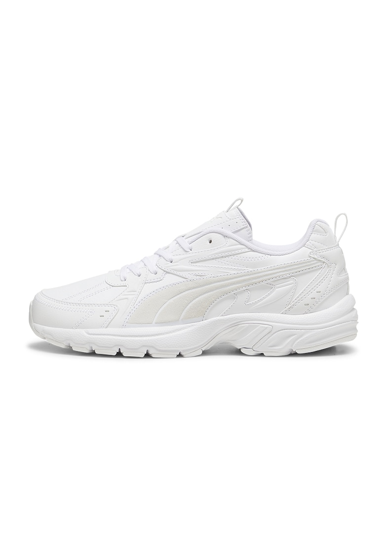 Pantofi sport low-cut de piele si piele ecologica Milenio - Alb
