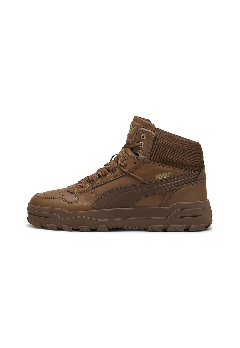 Pantofi sport mid-high cu insertii de piele Rebound Abrupt Cast - Maro scortisoara