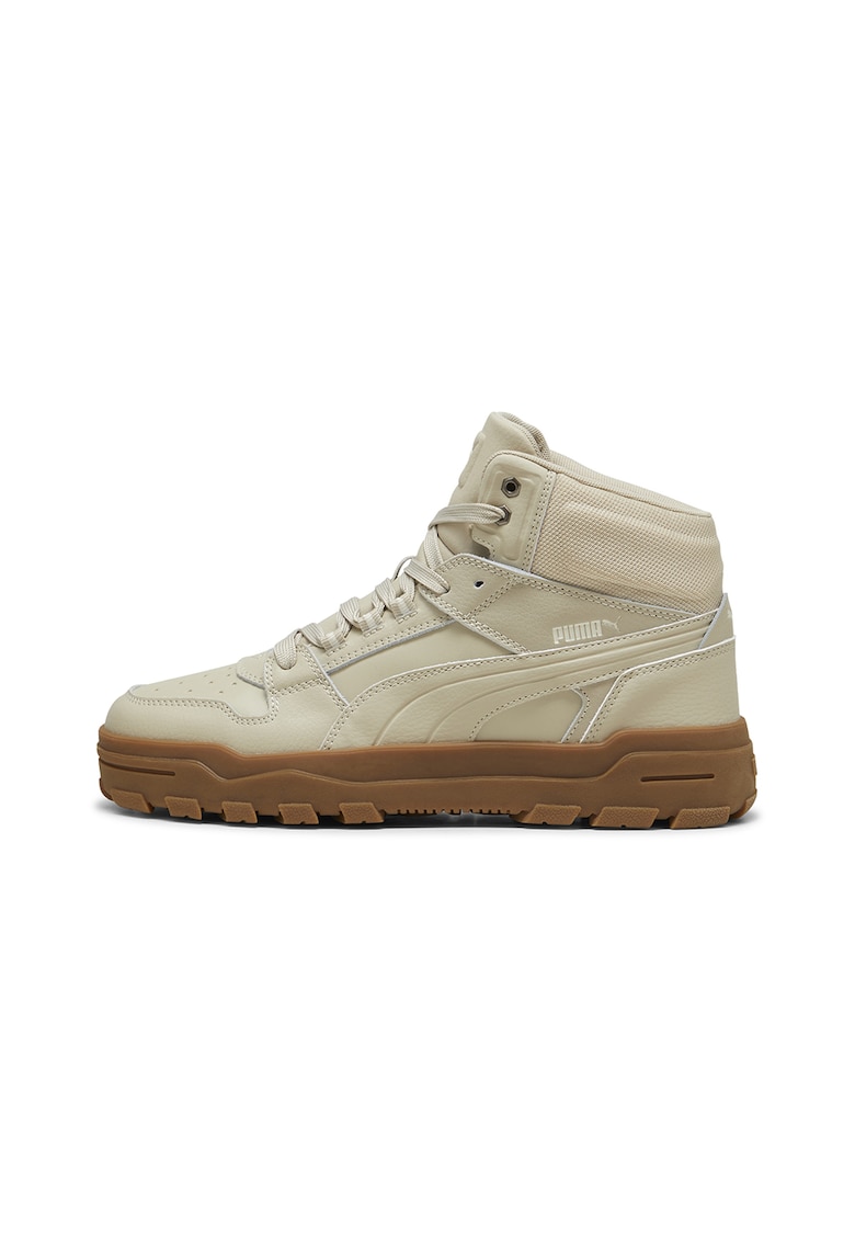 Pantofi sport mid-high cu insertii de piele Rebound Abrupt Cast - Maro scortisoara/Bej deschis
