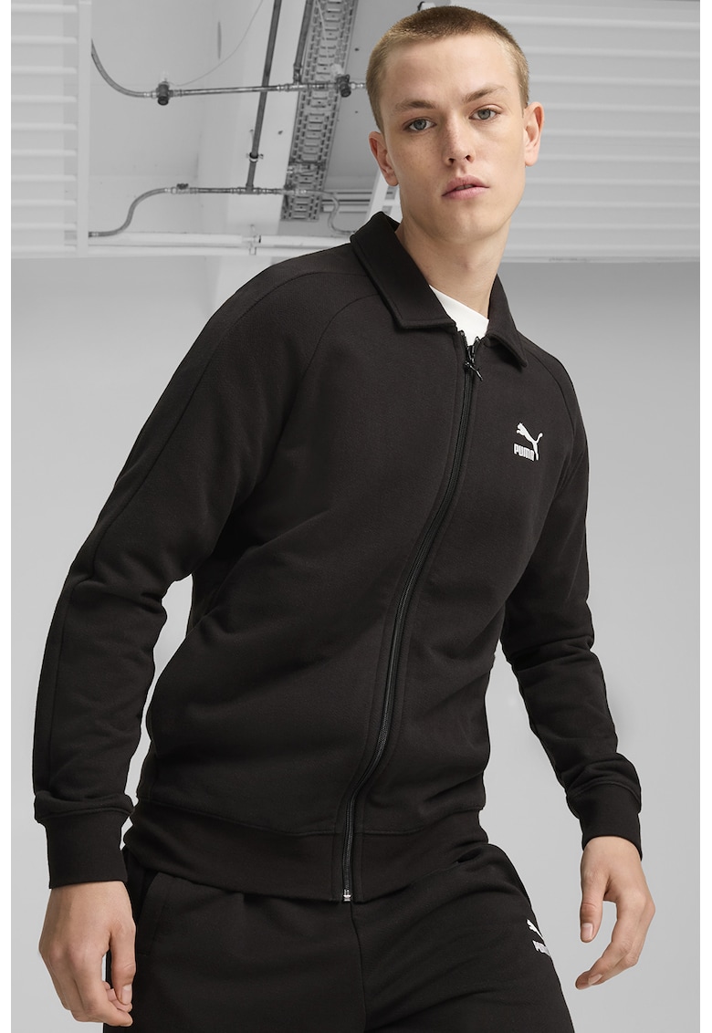 Bluza de trening din amestec de bumbac cu fermoar T7