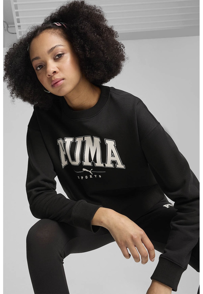 Bluza de trening cu decolteu la baza gatului si imprimeu logo Squad Bluza de trening cu decolteu la baza gatului si imprimeu logo Squad