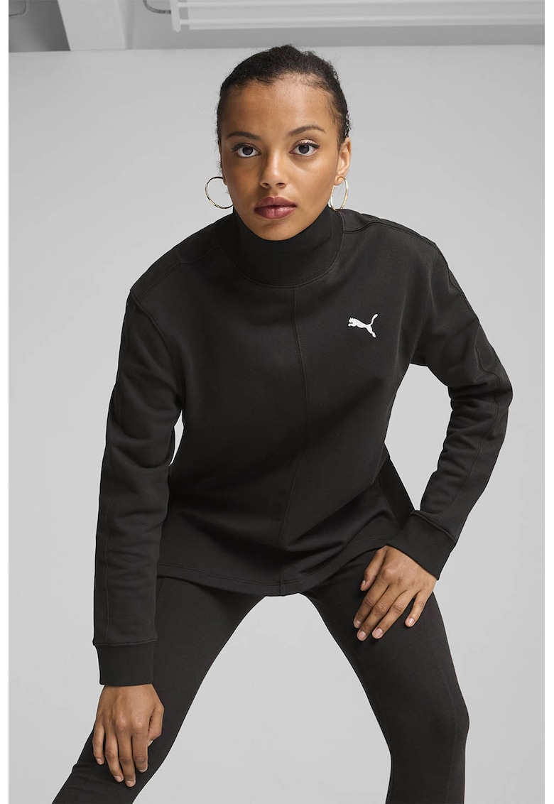 Bluza de trening cu guler inalt - Alb/Negru