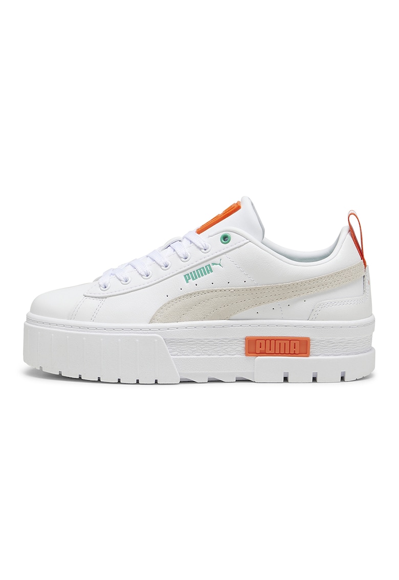 Pantofi sport flatform cu insertii din piele intoarsa Mayze