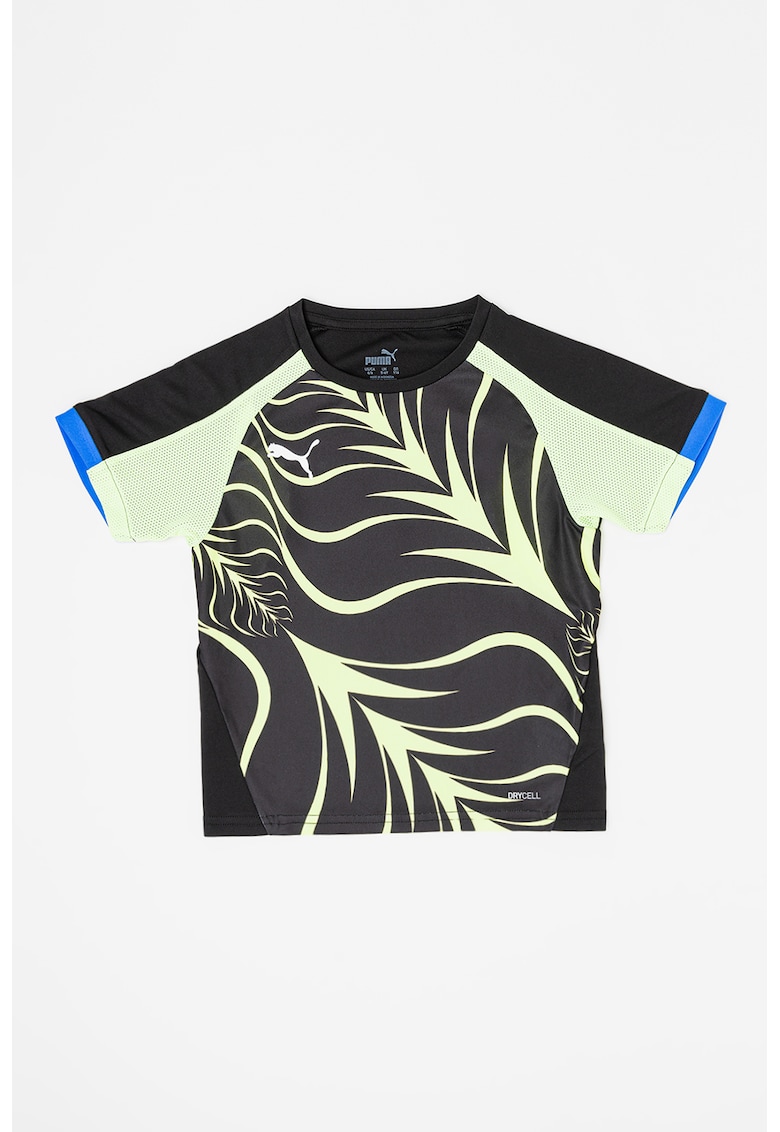 Tricou cu imprimeu si decolteu rotund - pentru fotbal - Verde/Negru/Albastru