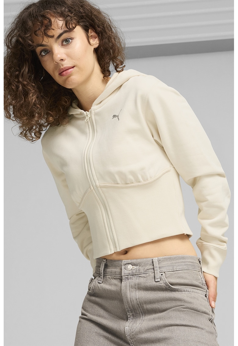 Hanorac crop Dare To GYM2K - Crem
