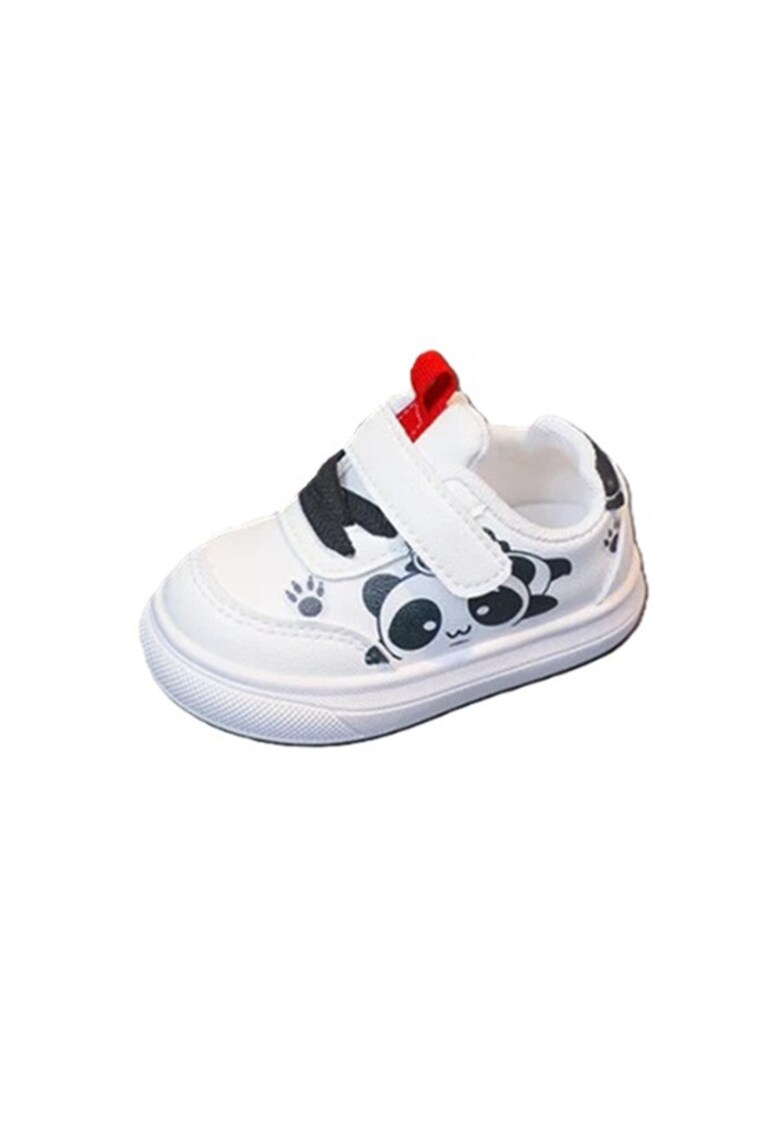 Pantofi Sport Model Sweet Panda - Piele ecologica - Baieti - Fete - Velcro - Alb
