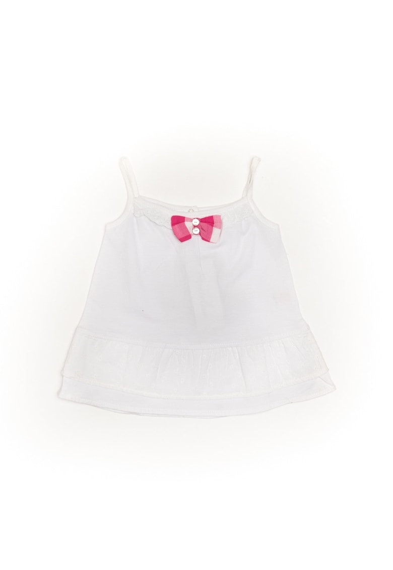 Bluza fara maneci bebe - cu volanase - 17215 - Alb -