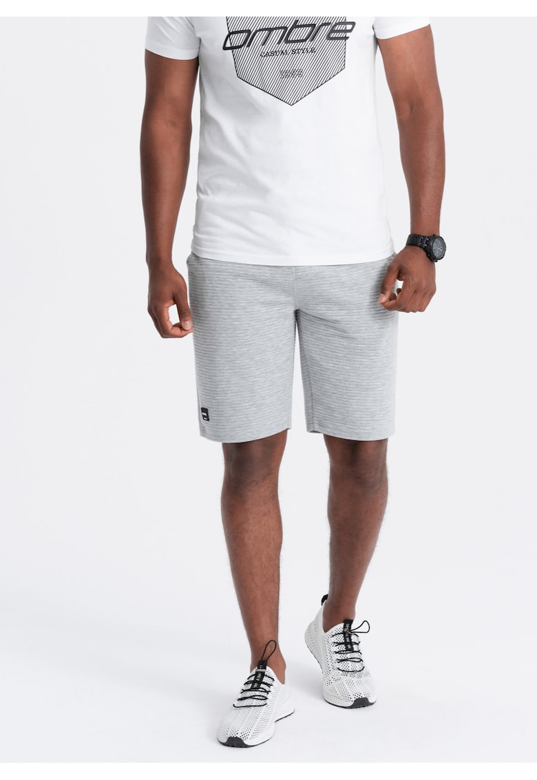 Pantaloni scurti cu snur OM-SRSK-0150 - Pentru barbati - Gri