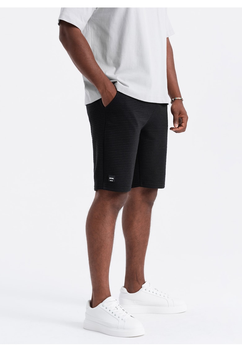 Pantaloni scurti cu snur OM-SRSK-0150 - Pentru barbati - Negru