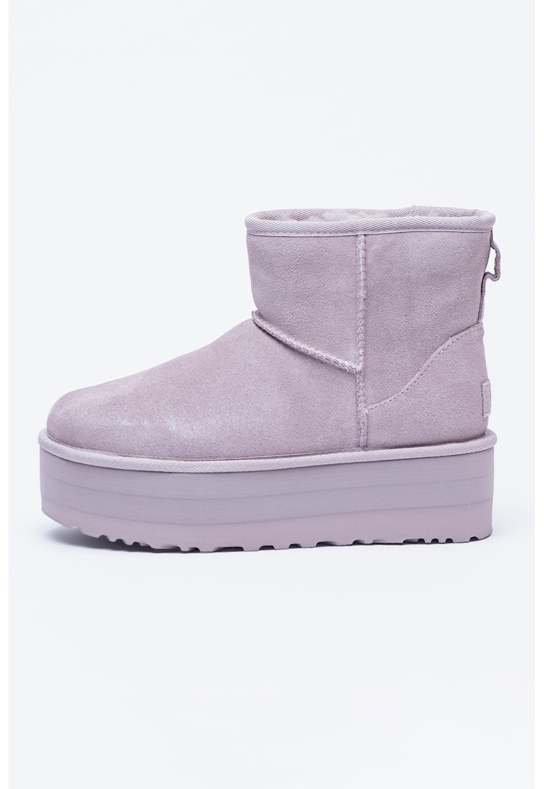 Ghete flatform rezistente la apa din piele intoarsa Classic Mini – Roz pal – UGG Ghete flatform rezistente la apa din piele intoarsa Classic Mini – Roz pal – UGG