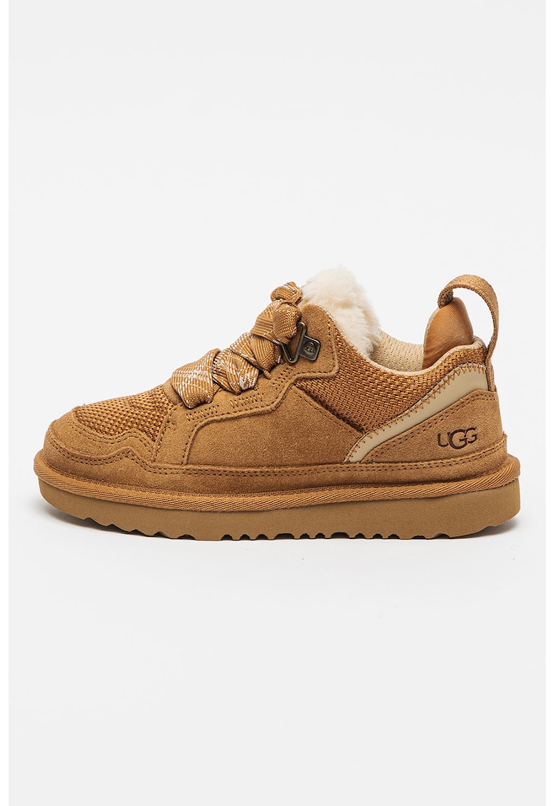 Ugg Pantofi sport de piele intoarsa cu garnituri de material textil - Caramel
