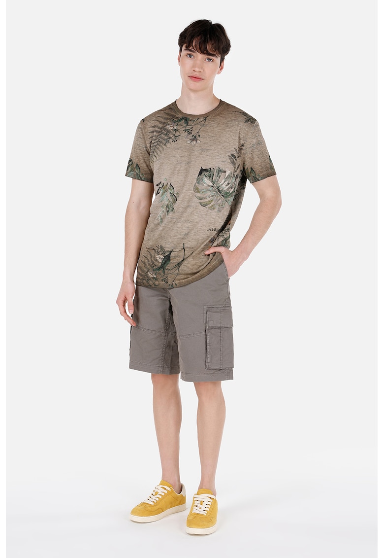 Tricou de bumbac cu imprimeu tropical Tricou de bumbac cu imprimeu tropical