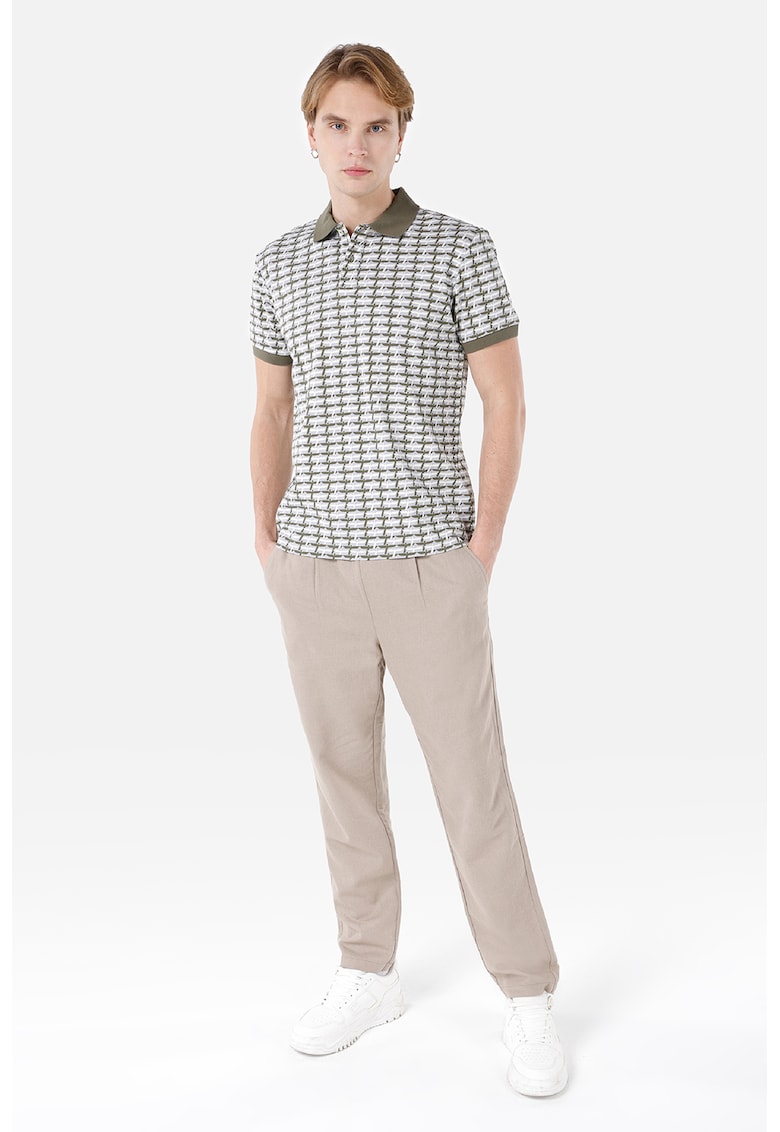 Tricou polo de bumbac cu model Tricou polo de bumbac cu model