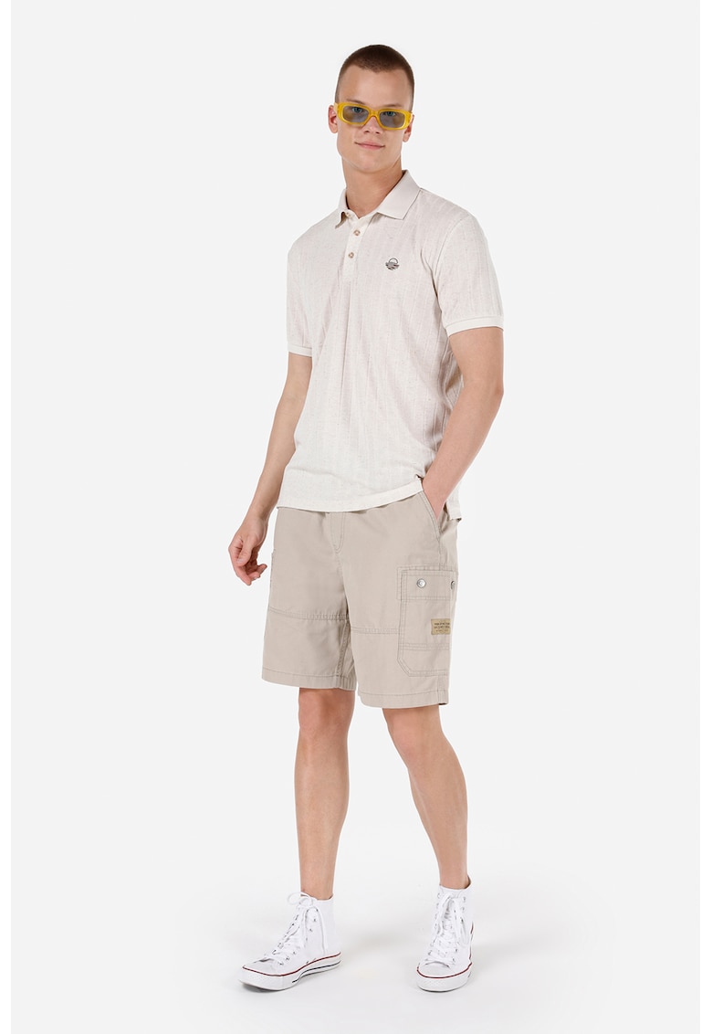 Pantaloni scurti de bumbac cu talie medie si buzunare multiple