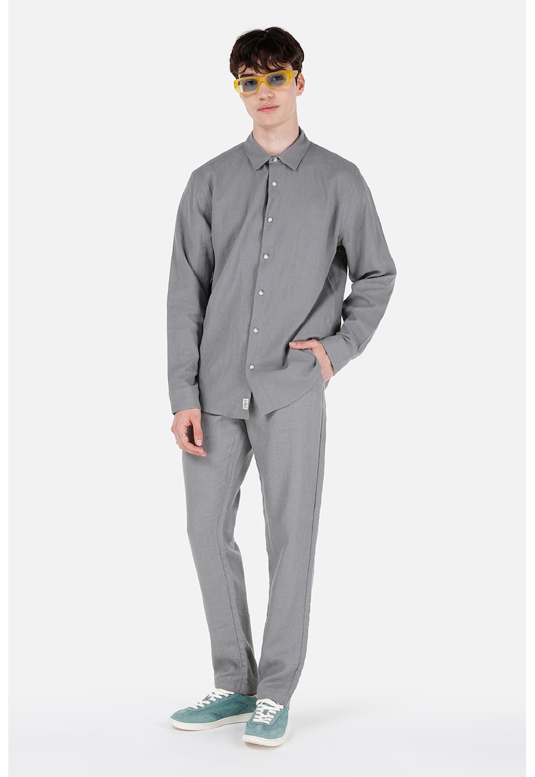 Camasa din bumbac si in cu guler ascutit