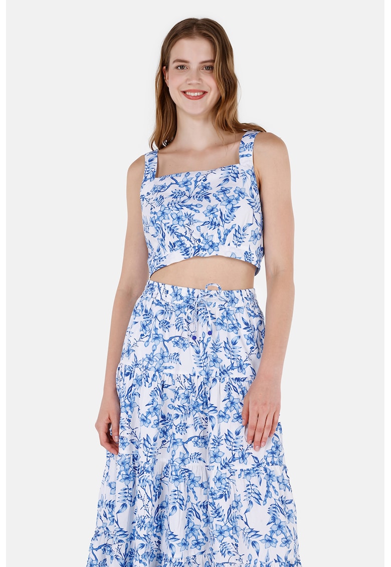 Top crop cu model floral