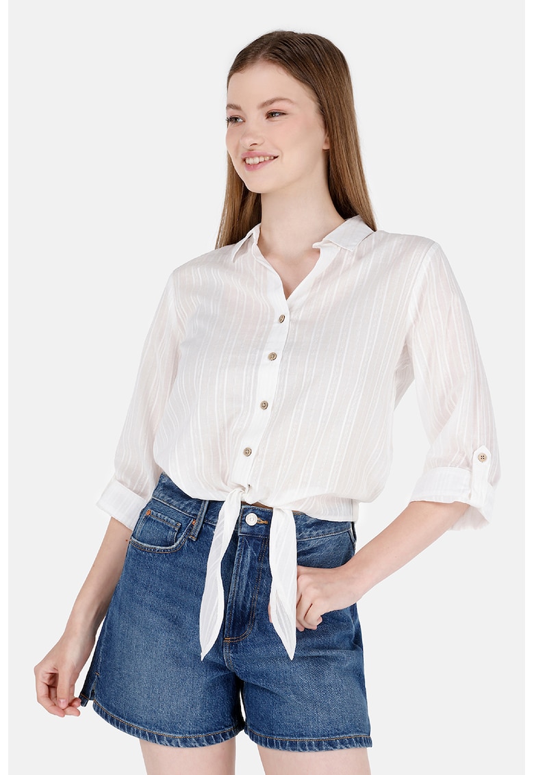 Camasa din bumbac cu maneci trei sferturi