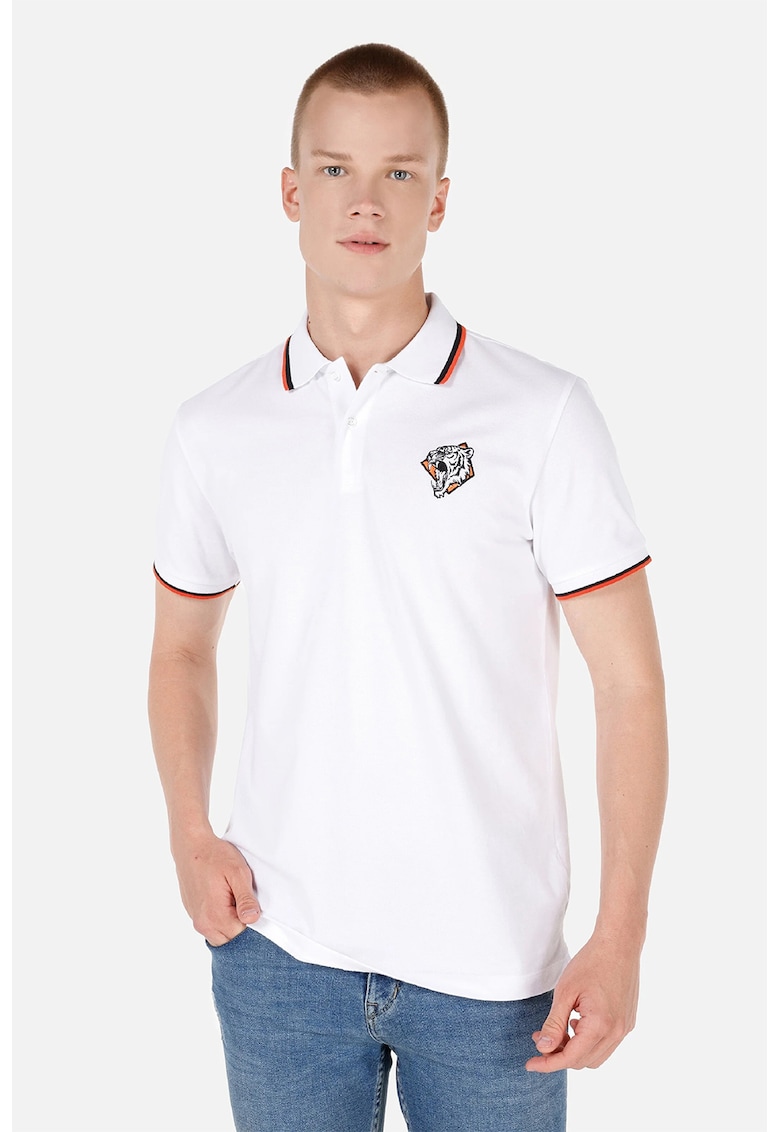 Tricou polo cu accente contrastante