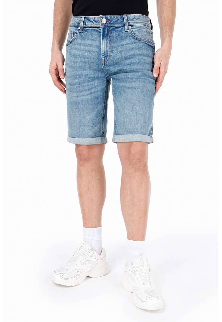 Bermude din denim cu croiala dreapta Karl