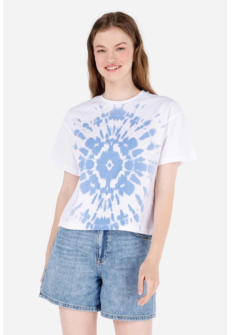 Tricou din bumbac cu imprimeu tie-dye