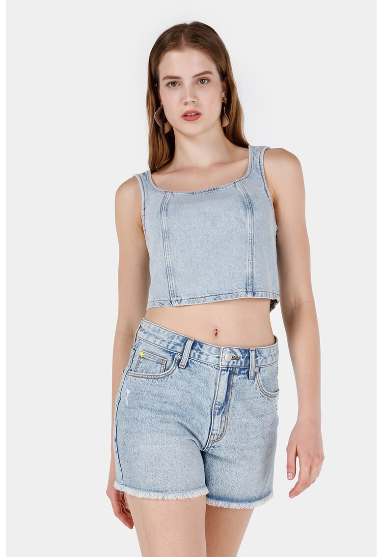 Top crop din denim