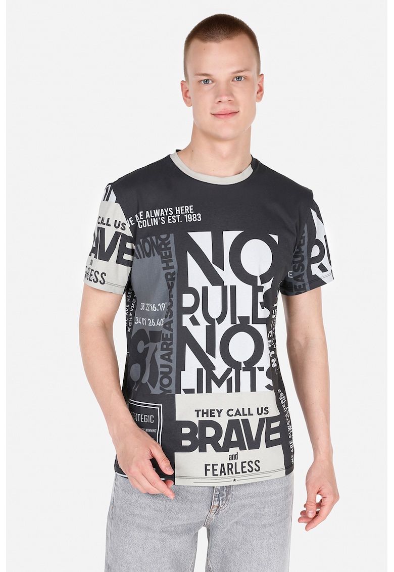 Tricou regular fit cu imprimeu text