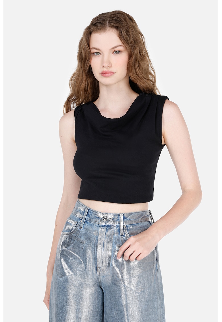 Top crop cu decolteu drapat Top crop cu decolteu drapat