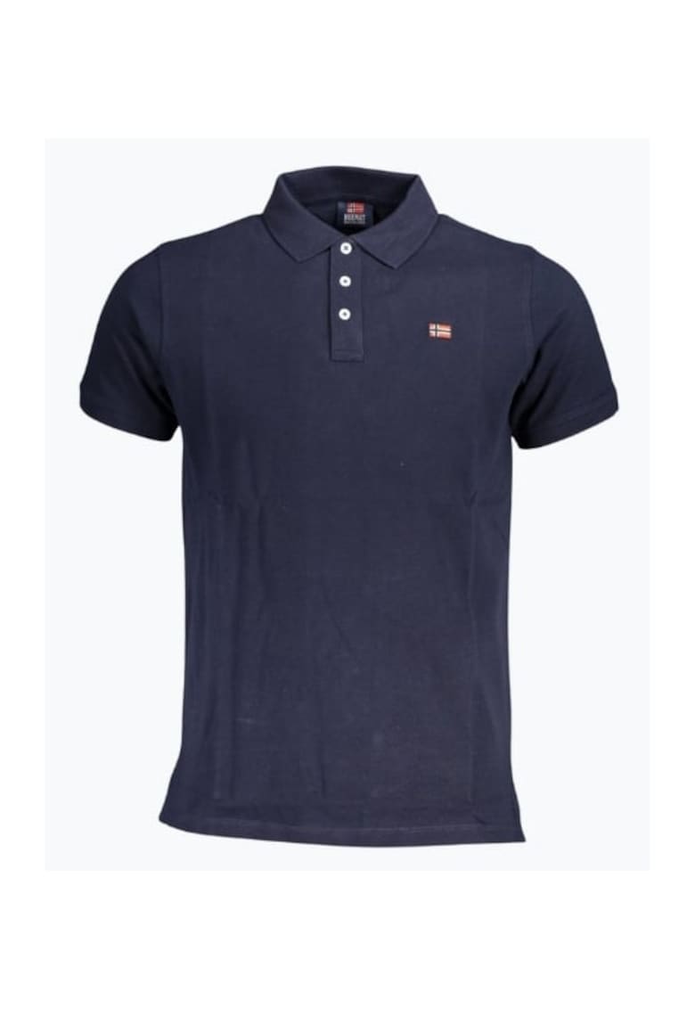 Tricou polo barbati cu logo - din bumbac - Bleumarin inchis