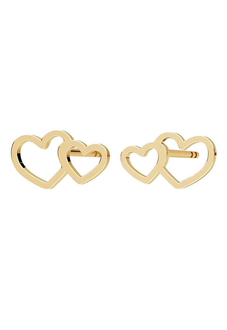 Cercei Aur 585 - 14K Double Heart - Inimi duble