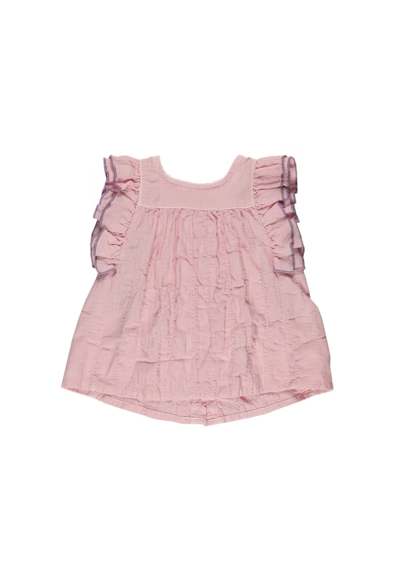 Top cu detalii volane - Star Light - Roz pudrat - pentru fetite Top cu detalii volane - Star Light - Roz pudrat - pentru fetite