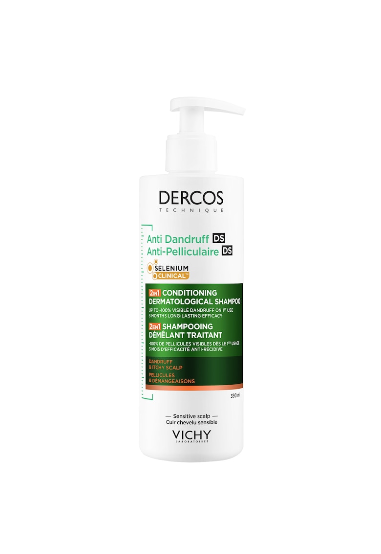 Sampon si balsam 2 in 1 anti-matreata Dercos pentru toate tipurile de par - 390 ml
