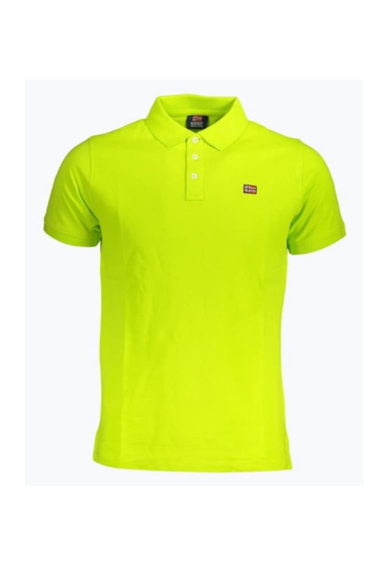 Tricou polo barbati cu logo - din bumbac - Galben neon