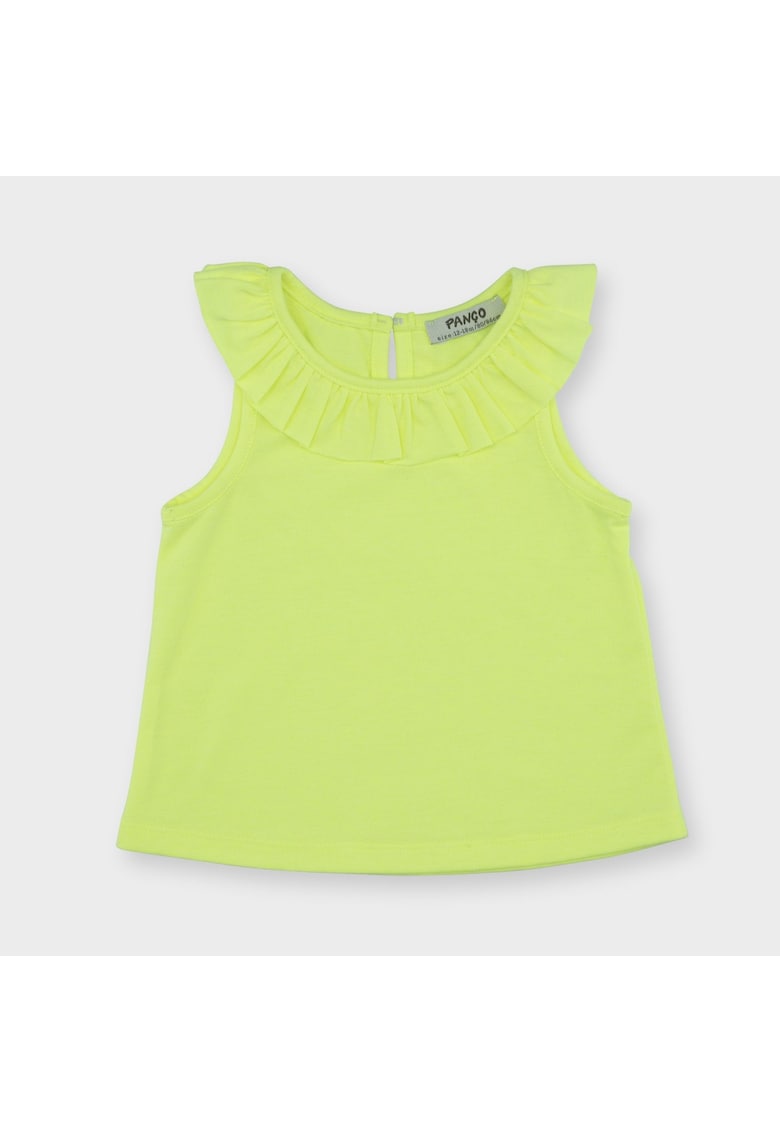 Top cu guler volan - Elena - Galben Fosforescent - pentru fetite