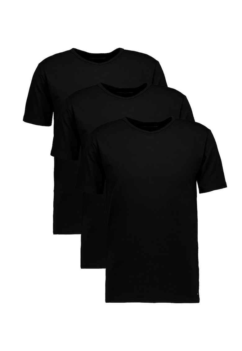 Tommy Hilfiger Set de tricouri de casa - 3 piese - Negru