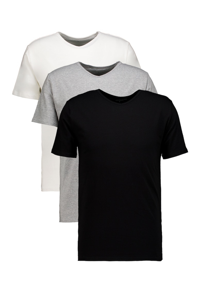 Set de tricouri de casa - 3 piese - Alb/Negru/Gri