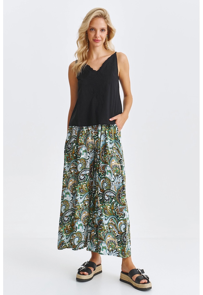 Top de bumbac cu broderie