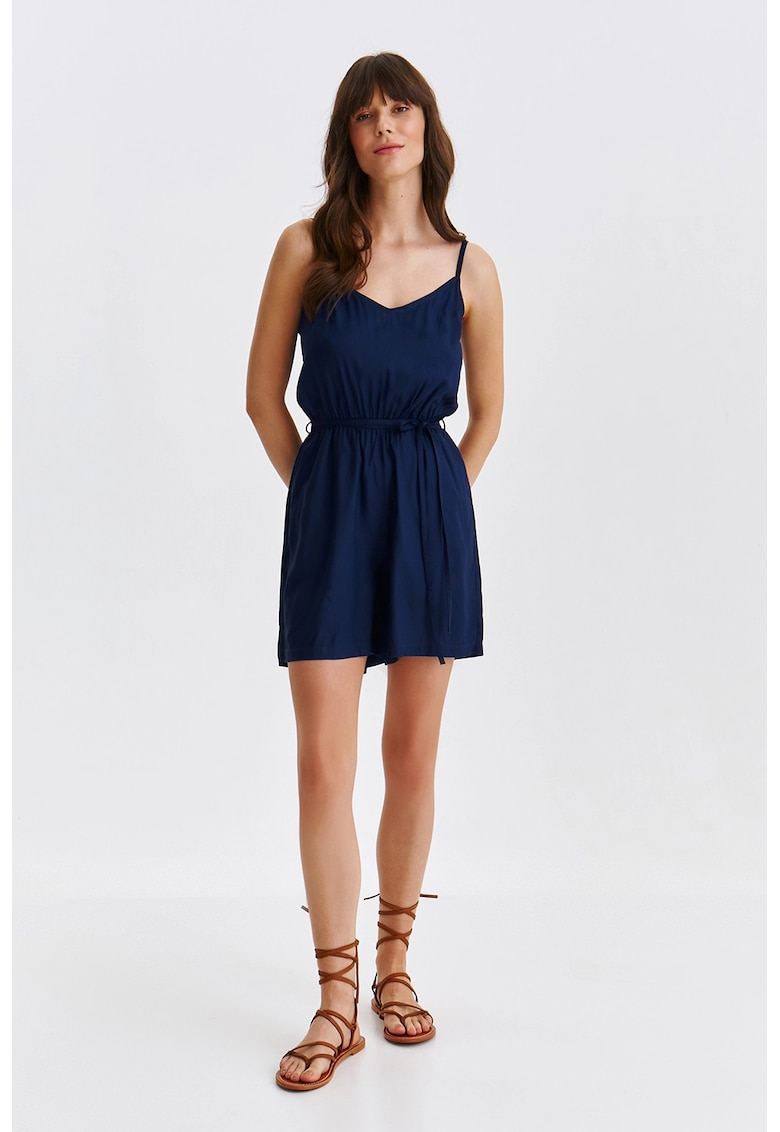 Salopeta scurta cu decolteu in V si buzunare laterale