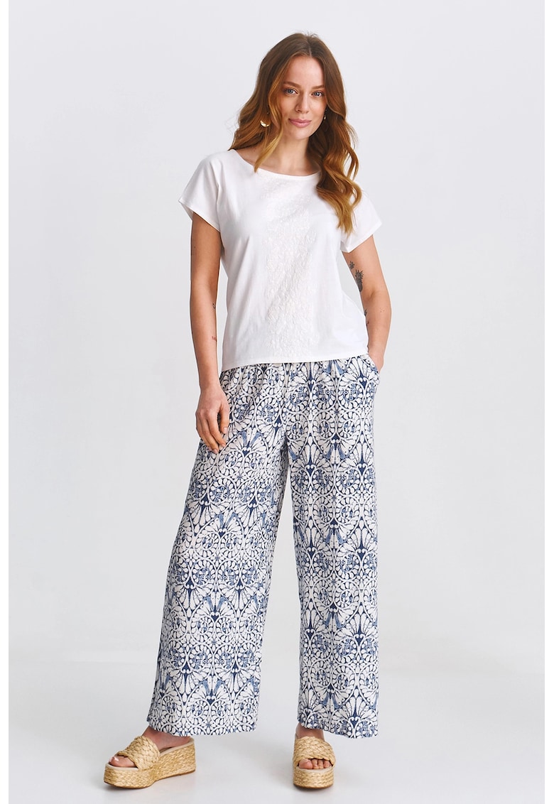 Tricou de bumbac cu detalii crosetate