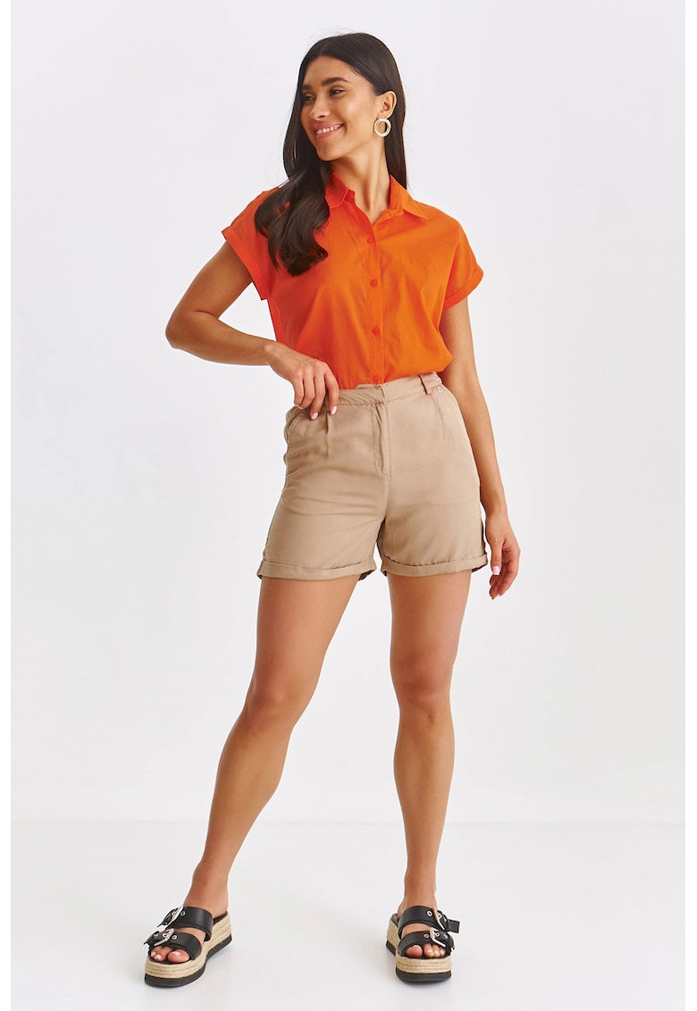 Pantaloni scurti din lyocell cu talie inalta