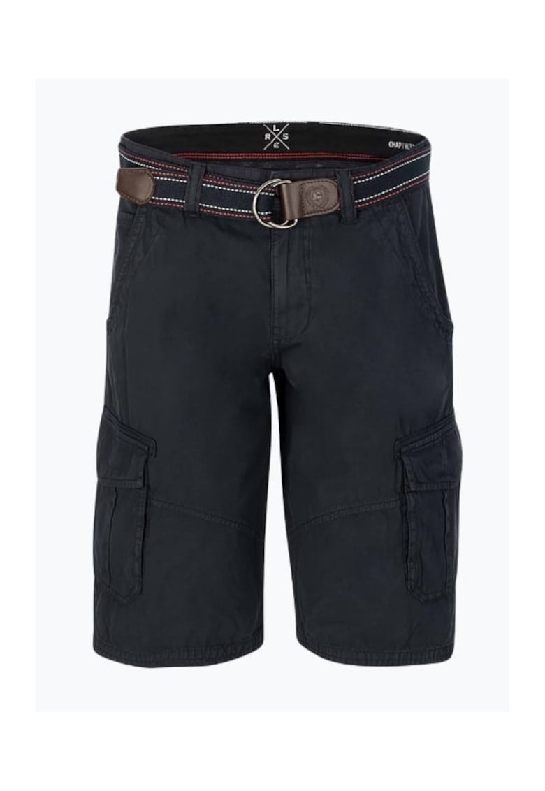 Pantaloni scurti barbati cargo cu talie medie si croiala Regular fit - Indigo