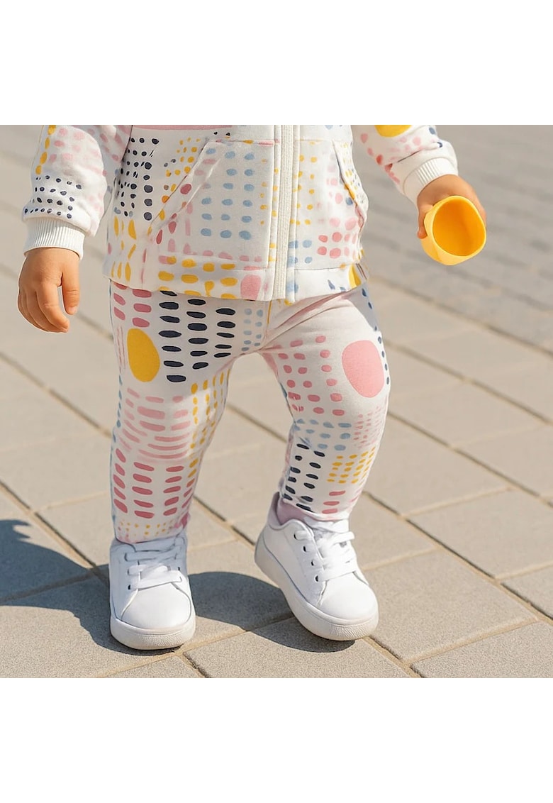Colanti cu imprimeu multicolor - Cut & Paste - Ecru - pentru fetite - Ecru